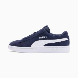 Adidași Puma Smash v2 Suede Jr Baieti Bleumarin Albi | PM791DXU