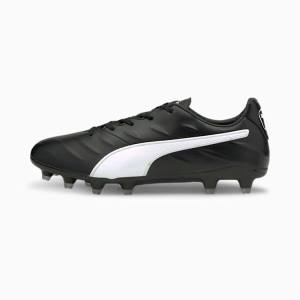 Ghete Fotbal Puma King Pro 21 FG Barbati Negrii Albi | PM904SHF