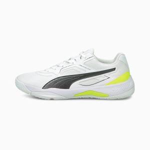 Pantofi Handbal Puma Solarstrike Indoor Sports Barbati Albi Negrii Galbeni | PM268GVF